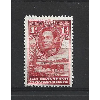 Bechuanaland.SG119 1d King George VI,Baobab Tree and Cattle (Scarlet).MM.Jun24i