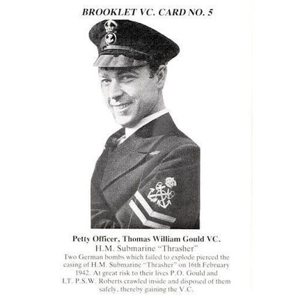 Officer Thomas Gould Victoria Cross WW2 Military Submarine Bomb Rescue Postcard