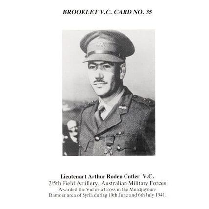 Lieutenant Arthur Cutler Australian Military Victoria Cross WW2 Syria Postcard