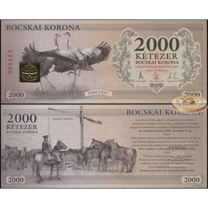 Hurgary [Hajdúnánási Holding Zrt.]. Banknote 2000 bocskai korona. 2012. Unc