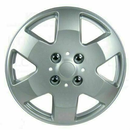 KT Four ABS Plastic Silver Colored Hubcaps - 14 Inch Diameter
