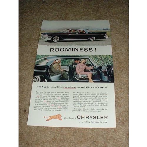 1959 Chrysler Windsor 4-door Hardtop Car Ad!!