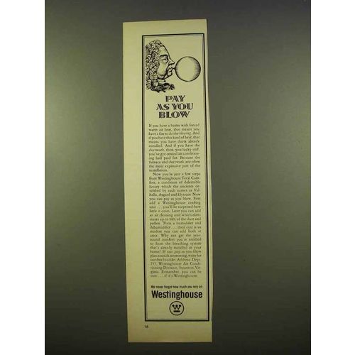 1963 Westinghouse Air Conditioning Ad - Pay As You Blow