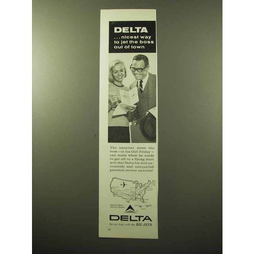 1964 Delta Airlines Ad - Jet The Boss Out of Town