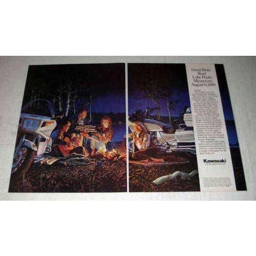 1989 Kawasaki Voyager Motorcycle Ad - Great River Road