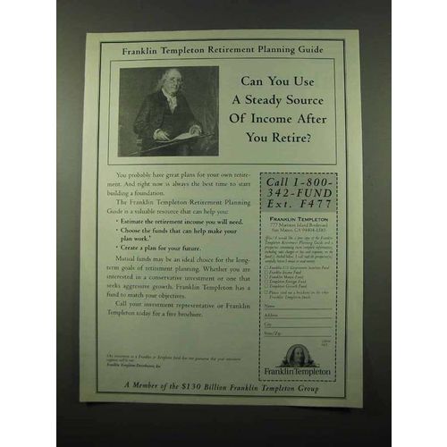 1996 Franklin Templeton Retirement Ad - Steady Source