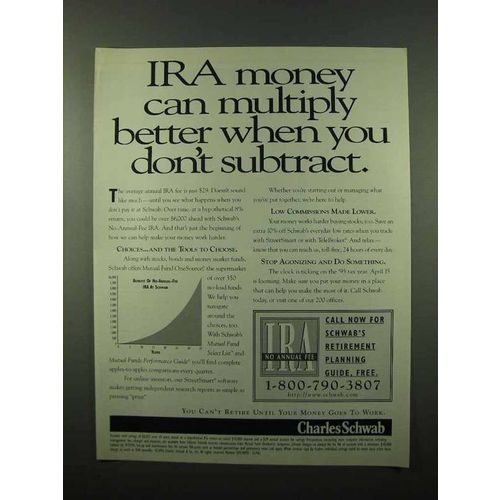 1996 Charles Schwab IRA Ad - Money Can Multiply