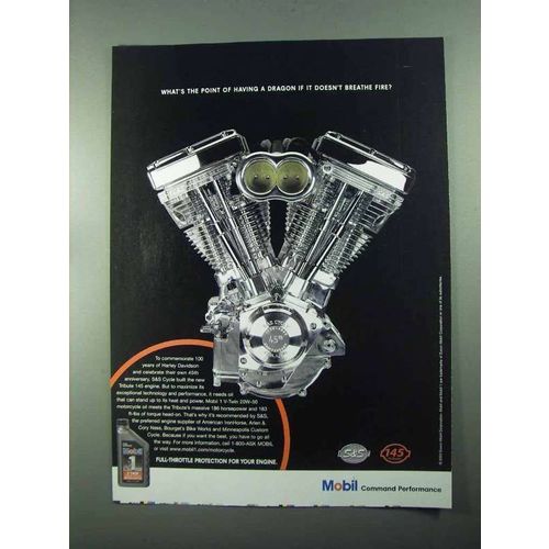 2004 Mobil 1 V-Twin 20W-50 Oil Ad - Having a Dragon
