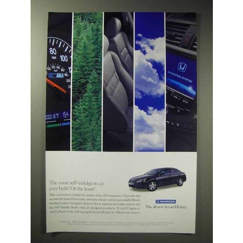 2005 Honda Accord Hybrid Car Ad - Self Indulgent?