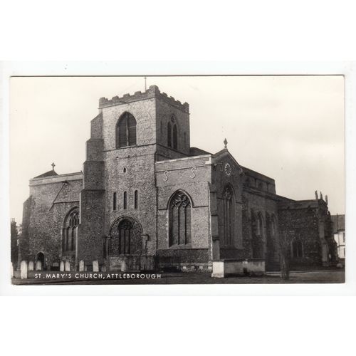 St Mary's Church Attleborough Postcard RP Norfolk