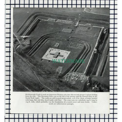 (7709) Richborough Castle Aerial View - 1957 Cutting