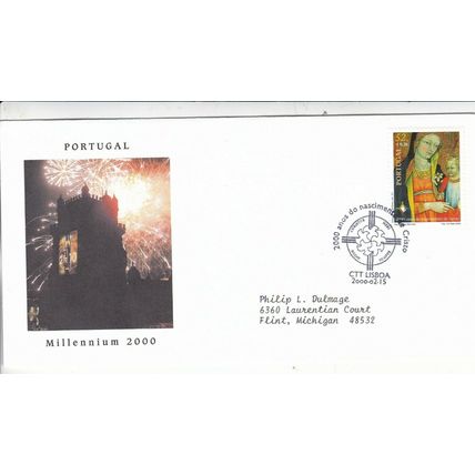 Portugal Millennium 2000 Series Cover and insert card Lisbon special cancel VGC