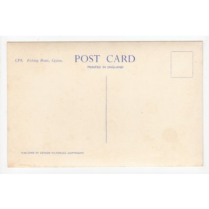 Fishing Boats Ceylon Postcard CP8