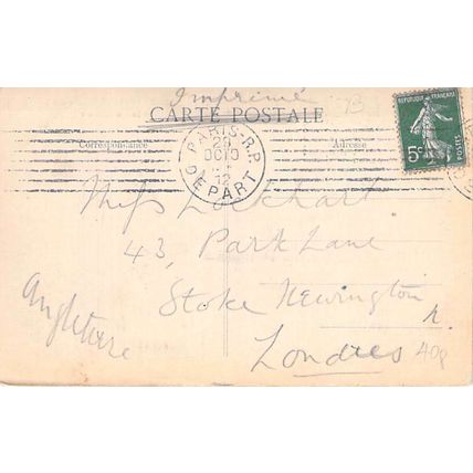 Paris Saint Etienne du Mont et Pantheon France Postcard 1912 used VGC