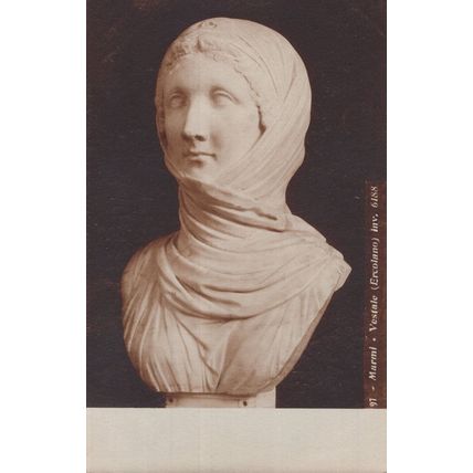 Vestale Statue in Stadio Dei Marmi Ercolano Antique Italian Postcard