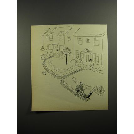 1954 Cartoon by Robert Day - Mailman with Snowblower