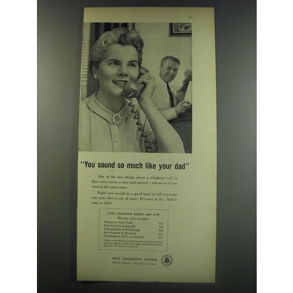 1956 Bell Telephone System Ad - You sound so much like your dad