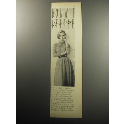 1957 Bonwit Teller Dalton Sweater and Skirt Advertisement