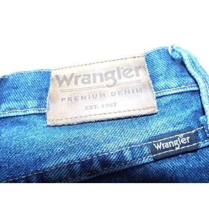 Excellent Mens Wrangler Regular Fit Premium Quality Jeans Size 42x30 Blue Denim