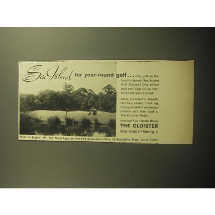 1958 The Cloister Resort Ad - Sea Island for year-round golf