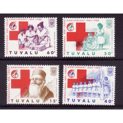 TUVALU 1988 RED CROSS SG 518/521 SET 4 VALS U/M MINT