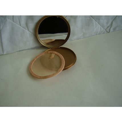 Vintage Black Floral Powder Compact Art Deco Case
