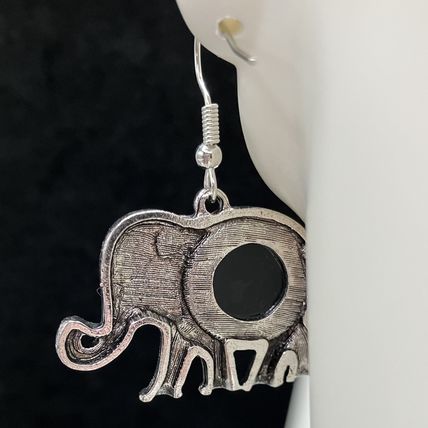 Elephant Earrings Abalone Center #962