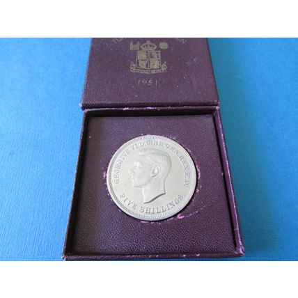 1951 GEORGE VI FESTIVAL OF BRITAIN CROWN IN RED BOX.