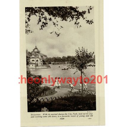 Budapest, City Park, Hungary, Book Illustration, c1920