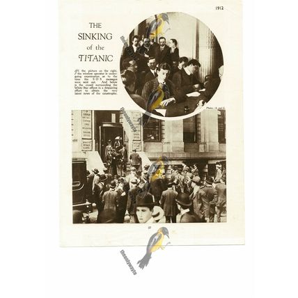 Titanic Disaster, Crowds & Inquisition,1912, Book Illustration (Print), 1935