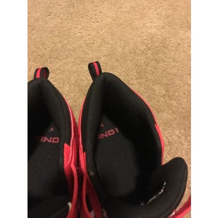 AND1 Youth Boys Red White Black Athletic Shoes Sneakers High-Top Size 6