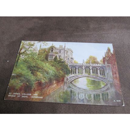 Valentines Postcard - St Johns College, Cambridge - Artist Brian Gerald A906