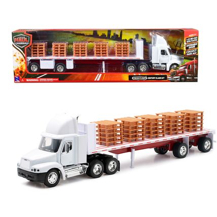 Freightliner Century Class S/T Flatbed Truck White with Pallet Accessories "L...