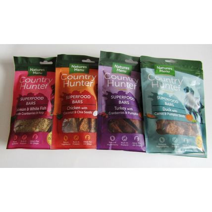 NATURES MENU COUNTRY HUNTER SUPERFOOD NATURAL DOG TREAT BAR 100G RICH IN PROTEIN
