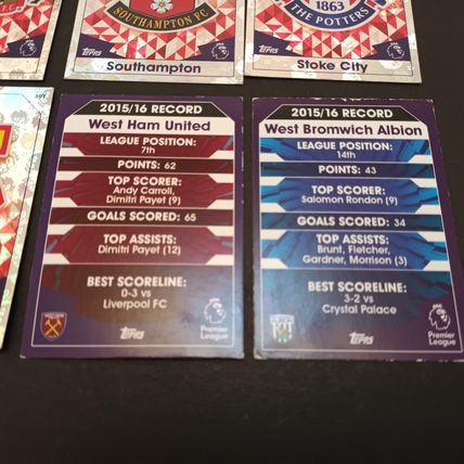 MATCH ATTAX 2016/17 Premier League - Full Set Of Twenty Foil Club Badges