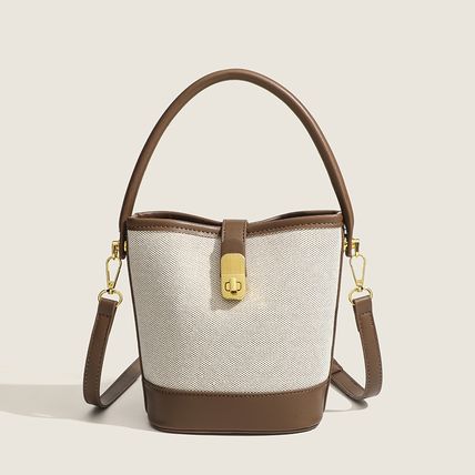 Women Handheld Bucket Bag Brown