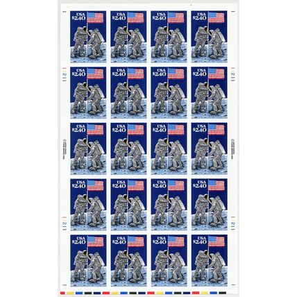 2419b, Mint VF NH $2.40 Full Imperforate Space Pane of 20 Stamps - Stuart Katz