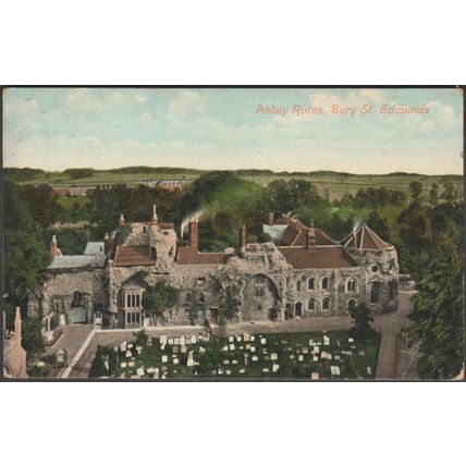 Abbey Ruins, Bury St Edmunds, Suffolk, 1909 - Valentine's Postcard