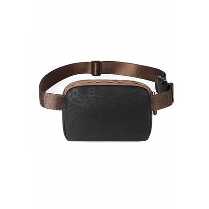Black Adjustable Strap Mini PU Leather Crossbody Bag