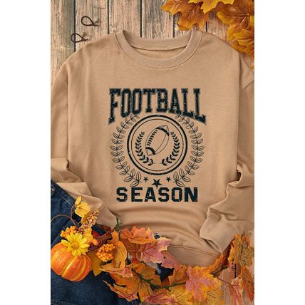 Khaki Rugby FOOTBALL SEASON Graphic Game Day Sweatshirt