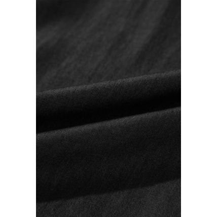 Black Side Pockets Frilled Smocked High Waist Wide Leg Jeans