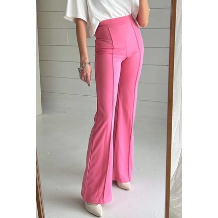 Sachet Pink High Waist Central Seam Flared Pants