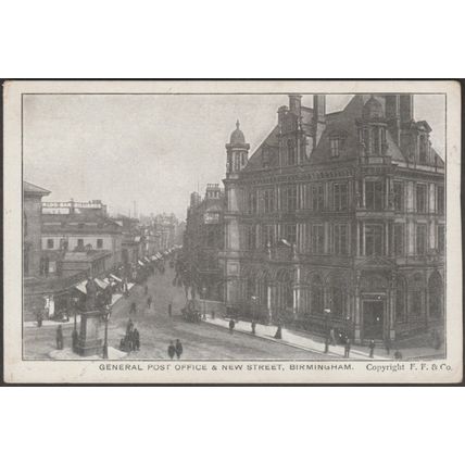 General Post Office & New Street, Birmingham, c.1905 - Frankel Postcard