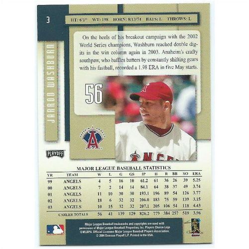 2004 Playoff Prestige - #3 - Jarrod Washburn
