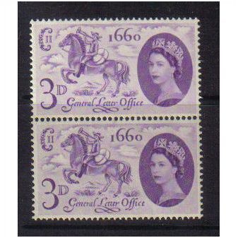 1960 GB POSTBOY OF 1660 3D PAIR MNH SG 619