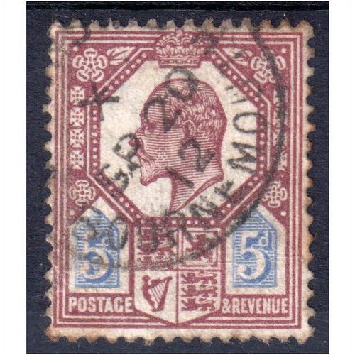 sg293 5d dull reddish purple & brt blue CDS g-fine used