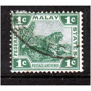 MALAYSIA 1908 SG 29 1c GREEN FINE USED#2