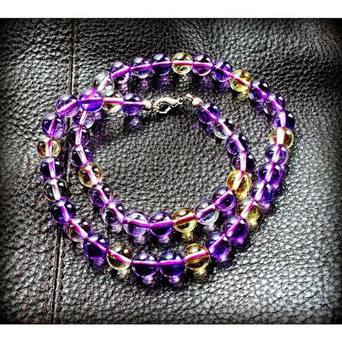 Pre Loved Classic Style Necklace Purple Crystal Beads Jewellery 2284