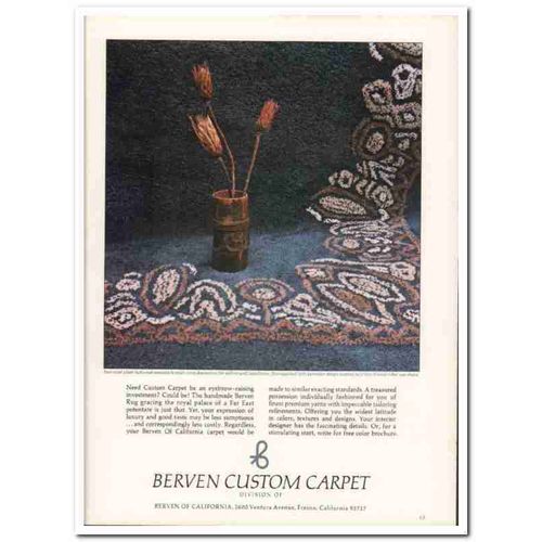 berven carpet california corp 1976 far east hand-made rugs vintage ad
