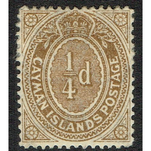 Cayman Islands 1908 ¼d Brown SG38 MM